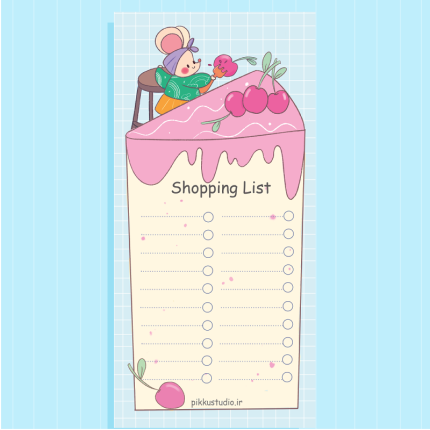 برگه لیست خرید فانتزی کیک گیلاس ۴۰ برگ