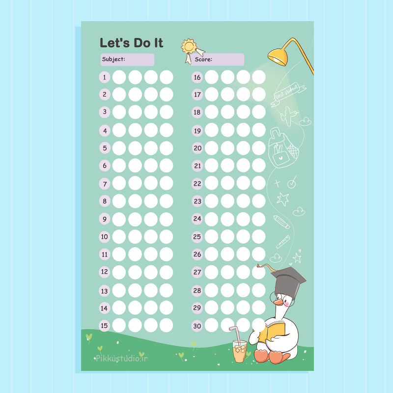 برگه فانتزی پاسخنامه اردک درسخون 40 برگ