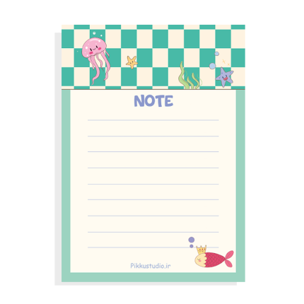 برگه یادداشت فانتزی اقیانوس سبز 40 برگ