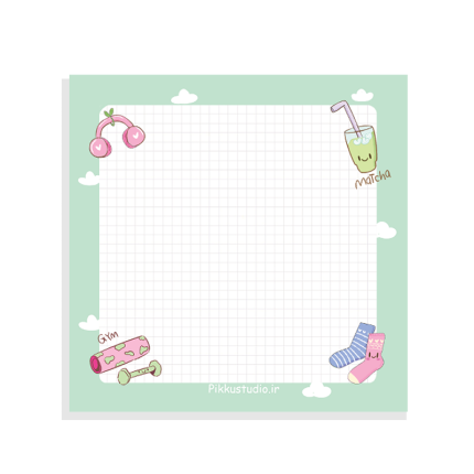 برگه شطرنجی و کیوت ماچا 40 برگ