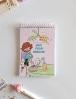 دفتر یادداشت صورتی live your dreams